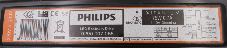 Philips LED Driver Konstantstrom Xitanium 75W 0.70A 1-10V DIM 230V sXt