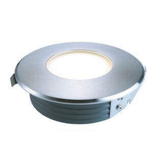 Deko-Light, Bodeneinbauleuchte, Flat III 100 mm, 1,3 W, 3000 K, Silber, 25 lm, Eingangsspannung: 220-240 V/AC, Edelstahl, Energieeffizienzklasse: G, IP 67