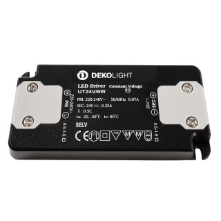 Deko-Light, Netzgerät (CV, DC), FLAT, CV, UT24V/6W, Spannungskonstant, 6.0 W, Eingangsspannung: 220-240 V/AC, Ausgangsspannung: 24 V/DC