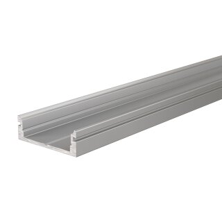 Deko-Light, Profil, U-Profil flach AU-01-15, 15 - 16,3 mm LED Stripes, Aluminium, Silber, Eloxiert, Tiefe: 2000 mm, Breite: 21 mm, Höhe: 7 mm