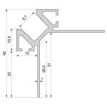 Deko-Light, Profil, Fliesen-Profil Ecke außen EV-02-08, 8 - 9,3 mm LED Stripes, Aluminium, Silber, Eloxiert, Tiefe: 2500 mm, Breite: 42 mm, Höhe: 42 mm