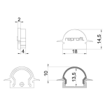 Deko-Light, Profil Endkappe, Endkappe R-ET-01-12 Set 2 Stk, Kunststoff, Weiß, Tiefe: 27 mm, Breite: 6 mm, Höhe: 14.5 mm