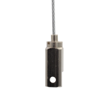 Drahtseilhalter / Gripper 15, Displayhalter mit Anschraubmöglichkeit, Bohrung Ø3,1mm, für Drahtseil Ø1,0mm-1,5mm | vernickelt