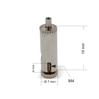 Drahtseilhalter / Gripper 10, Y-Halter mit Rändelmutter, seitlicher Seilausgang, für Drahtseil Ø0,8-1,0mm | vernickelt