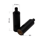 Drahtseilhalter / Gripper 15, M4 Innengewinde, für Drahtseil Ø 1,0 - 1,5 mm | schwarz