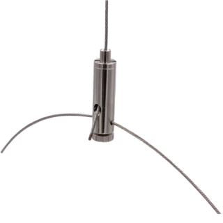 Drahtseilhalter / Gripper 15, Y-Halter mit Querbohrung, für Drahtseil Ø 1,0 - 1,5 mm, vernickelt
