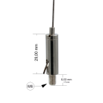 Drahtseilhalter / Gripper 15, M6 Außengewinde Länge 8 mm, für Drahtseil Ø 1,0 - 1,5 mm | vernickelt