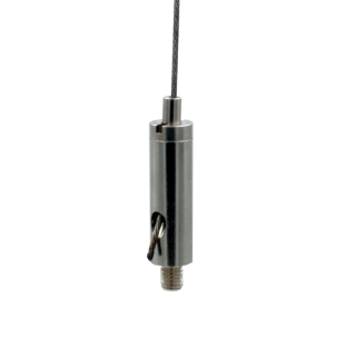 Drahtseilhalter / Gripper 15, M5 Außengewinde Länge 6 mm, für Drahtseil Ø 1,0 - 1,5 mm | vernickelt