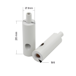 Drahtseilhalter / Gripper 15, M4 Innengewinde, für Drahtseil Ø 1,0 - 1,5 mm | weiß