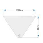 Baldachin mit Zugentlastung für Lampenkabel - konische Bauform Ø 110x80 mm Kunststoff | Weiß