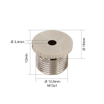 Schraubkappe M13x1, Bohrung Ø3,4mm | vernickelt