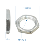 Sechskantmutter M13x1 (Feingewinde) - niedrige Form, galv. verzinkt | Höhe 3mm | Schlüsselweite 17mm