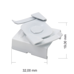 Kombination Deckenclip für 24 mm Rasterdecke und EUTRAC Stromschienenklammer | weiß