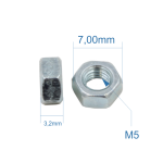 Sechskantmutter M5 - DIN 934 / ISO 4032, galv. verzinkt | Höhe 4mm | Schlüsselweite 8mm