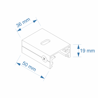 Deckenclip für Deckenbaumontage | Langloch 14×7mm | für Aufbauschienen, Verkehrsweiss RAL9016 | 99-018-6