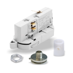 Multiadapter für 3-Phasen Stromschienenstrahler inkl. Alunippel, Mutter und Zugentlaster | Weiß