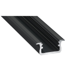 LED Aluminiumprofil Typ B (1,6 x 0,93) - Flügelprofile - für Strips bis 12 mm | schwarz eloxiert 1000 mm