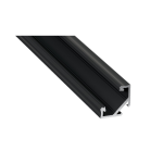 LED Aluminiumprofil Type C (2,33 x 1,66) - Eckprofile 45° - für LED Strips bis 12 mm | schwarz eloxiert 1000 mm