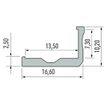 LED Profil LUMINES Type F - L-Profile - 13,40 mm Strips in verschiedenen Ausführungen
