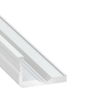 LED Profil LUMINES type F - L-Profile - für Strips mit 13,40 mm | weiß lackiert 2,02 m