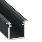 LED Profil LUMINES type G - Flügelprofile - für Strips mit 13,40 mm | schwarz eloxiert 2,02 m