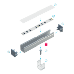 LED Aluminiumprofil Type Y (1,7 x 1,8) - Oberflächenprofile - für Strips bis 12 mm | roh 1000 mm