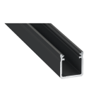 LED Aluminiumprofil Type Y (1,7 x 1,8) - Oberflächenprofile - für Strips bis 12 mm | schwarz eloxiert 1000 mm