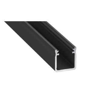 LED Aluminiumprofil Type Y (1,7 x 1,8) - Oberflächenprofile - für Strips bis 12 mm | schwarz eloxiert 2020 mm