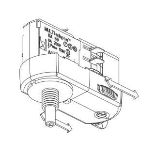 Multiadapter für 3-Phasen Stromschienenstrahler, grau | GA69-1