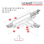 Global Trac Pulse DALI T-Verbinder aussen rechts, schwarz | XTSNC 636-2