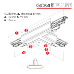 Global Trac Pulse DALI T-Verbinder innen links für 3~, weiss | XTSNC637-3