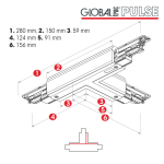 Global Trac Pulse DALI T-Verbinder innen rechts für 3~, schwarz | XTSNC640-2