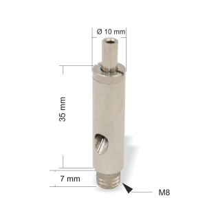 Drahtseilhalter / Gripper 20, Außengewinde M8 Gewindeüberstand 7mm, für Drahtseil Ø1,5-2,0mm | vernickelt