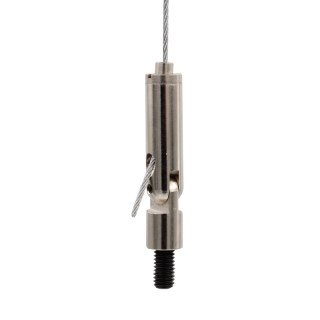 Drahtseilhalter / Gripper 20, Gelenk mit M6 Außengewinde Länge 8 mm, für Drahtseil Ø 1,5 - 2,0 mm | vernickelt