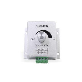 LED Dimmer für LED-Stripes DC12V-24V 8A Stufenloser Regler | Aluminium