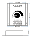 LED Dimmer für LED-Stripes DC12V-24V 8A Stufenloser Regler