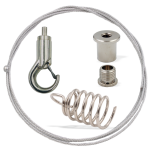 Abhängeset mit Spiralanker 45 mm für Akustik / Faserplatten, Drahtseil Ø 1,5 mm | Länge 1500 mm