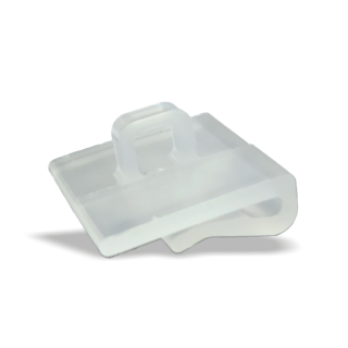 Deckenclip für Rasterdecken für 24 mm T-Profil | deckenbündig | mit Öse Ø4,5 mm | Plastik transparent