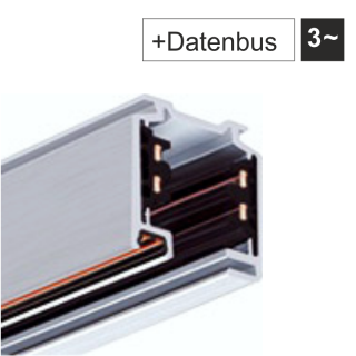 EUTRAC DALI 3-Phasen Stromschiene mit Datenbus 2m silber | 225-203