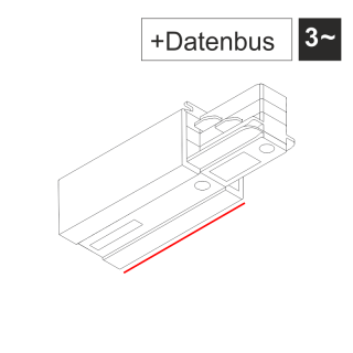 EUTRAC DALI Einspeiser mit Datenbus, Schutzleiter links, schwarz  | 555 2 1202 2