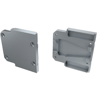 Endkappen für LED Profile LUMINES DOPIO aus Aluminium | ohne Öffnung silber