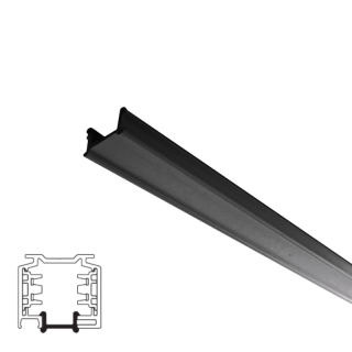 EUTRAC PVC Abdeckung für 3-Phasen Stromschienen Länge 1000mm, schwarz | 88-888-2