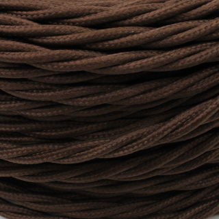 Textilkabel Verdreht H03VV-F 3×0,75 mm² PVC Kabel mit Textilummantelung 300V / 300V | Braun
