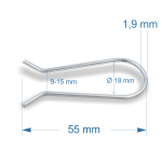 Metallklammer Kabelführung für Lamellendecken für Stegbreiten 9-15 mm Länge 55 mm | Stahl verzinkt