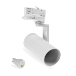 LED GU10 Madara Mini II Stromschienenstrahler mit Universal 3-Phasen Adapter | Alu-Druckguss | Weiss