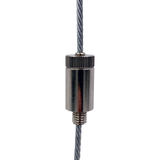 Drahtseilhalter / Gripper 30, M8x1 (Feingewinde) Außengewinde, für Drahtseil Ø 2,0 mm - 3,0 mm | vernickelt