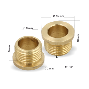 Trompetennippel M13x1 Messing roh | Loch Ø9mm |...