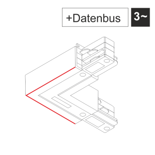 EUTRAC DALI Eckverbinder Schutzleiter aussen mit Datenbus in verschiedenen Ausführungen | 555 2 1209 X