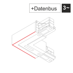 EUTRAC DALI Eckverbinder Schutzleiter aussen mit Datenbus, verkehrsweiss RAL9016 | 555 2 1209 6