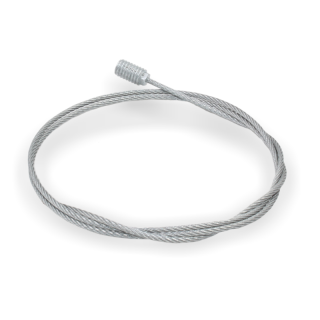 Drahtseil Ø 1,5 mm, 7x7, mit Zamak-Gewindeterminal M 6 x 9 mm / 10 mm, Stahl verzinkt | Länge 7000 mm